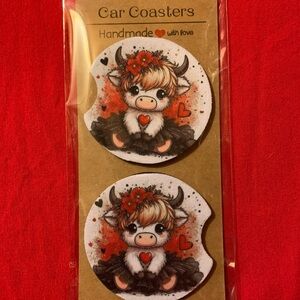 Cute Cow Car Coasters